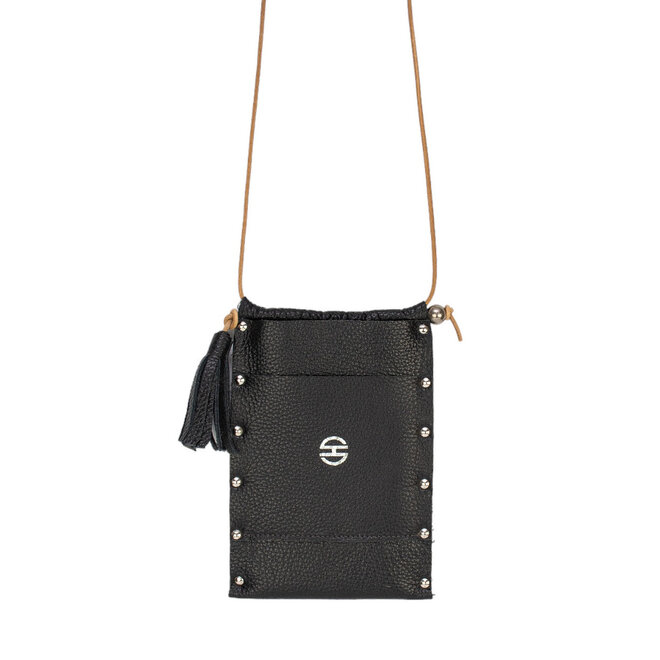 Pebble Leather Crossbody Bag Festival Black