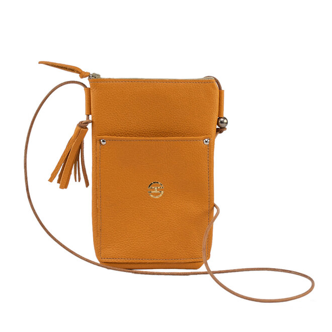 Pebble Leather Crossbody Bag Camino Marigold