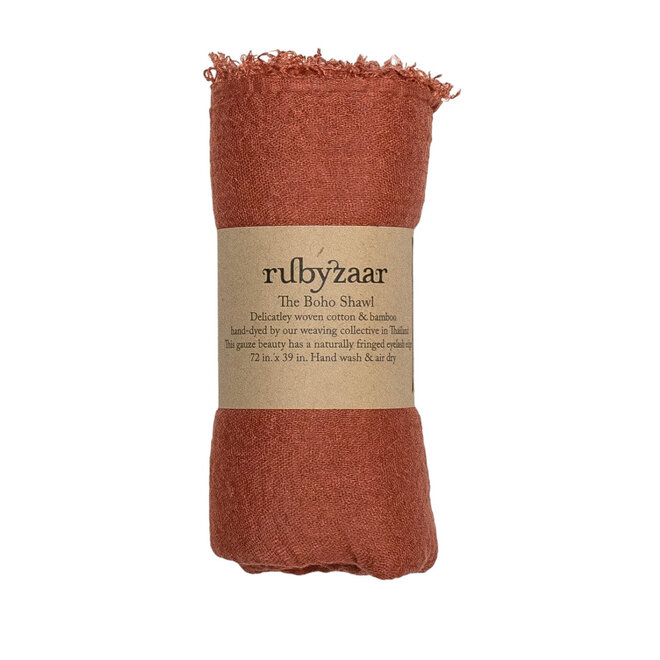 Boho Shawl and Scarf Terracotta