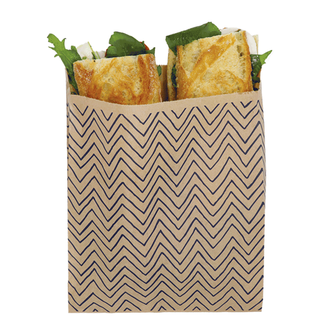 Compostable Sandwich Bags Chevron XL 50 Ct