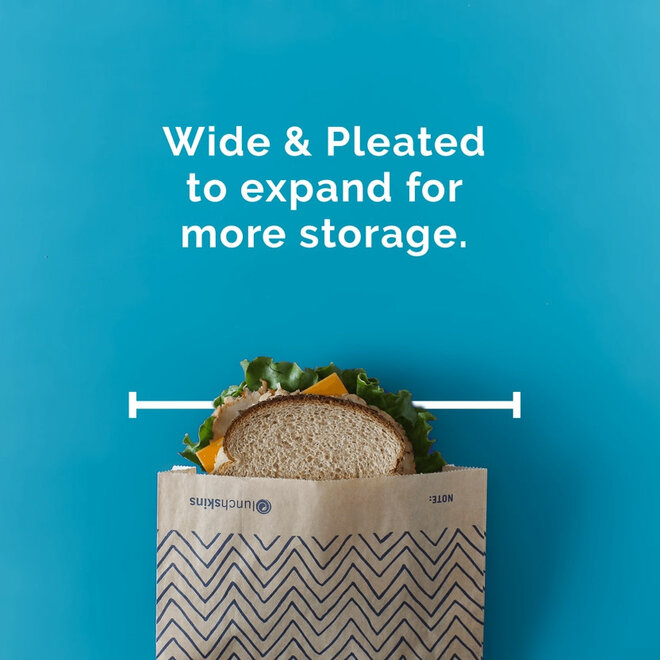 Compostable Sandwich Bags Chevron XL 50 Ct