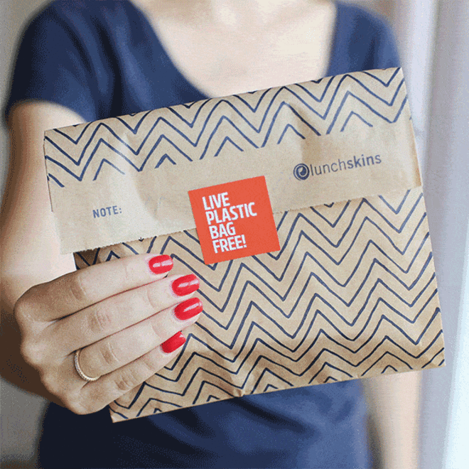 Compostable Sandwich Bags Chevron XL 50 Ct