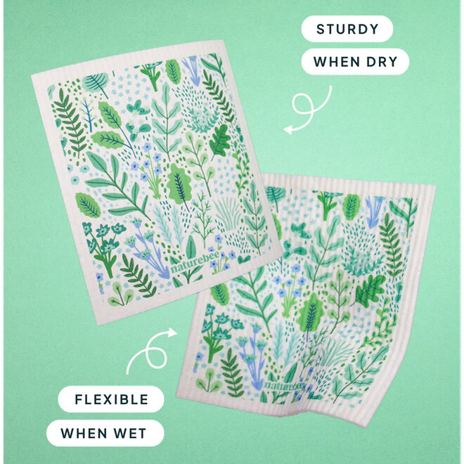 Swedish Dishcloth Floral Green