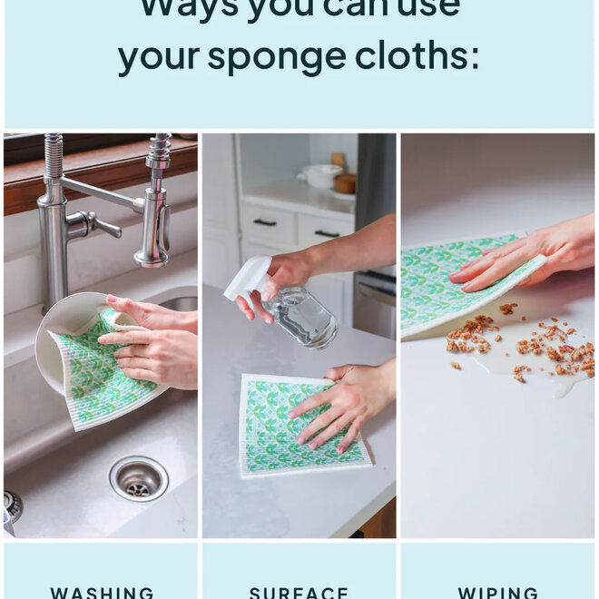 Swedish Dishcloth Floral Green