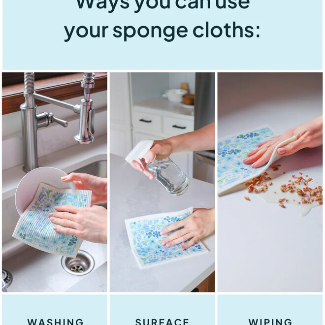 Swedish Dishcloth Floral Blue