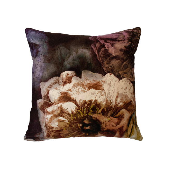 Pillow Le Poeme de Fleurs Rosewood 15 x 15in