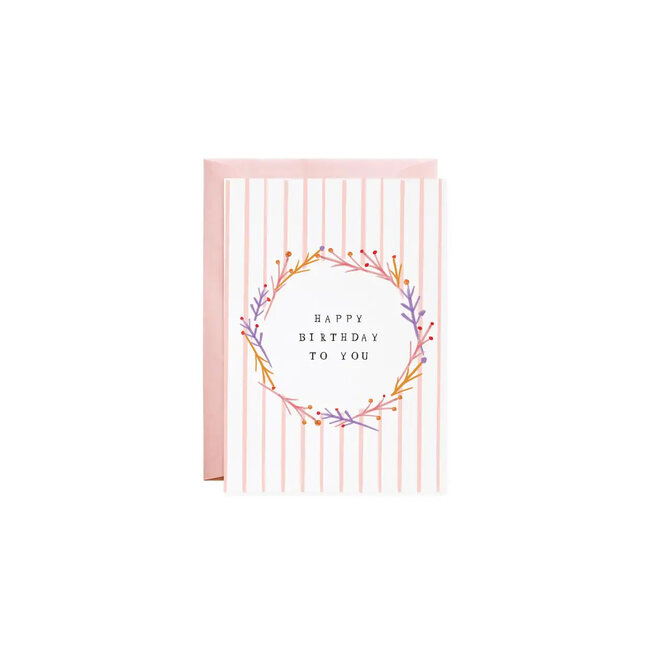 Petite Card Happy Birthday Wreath