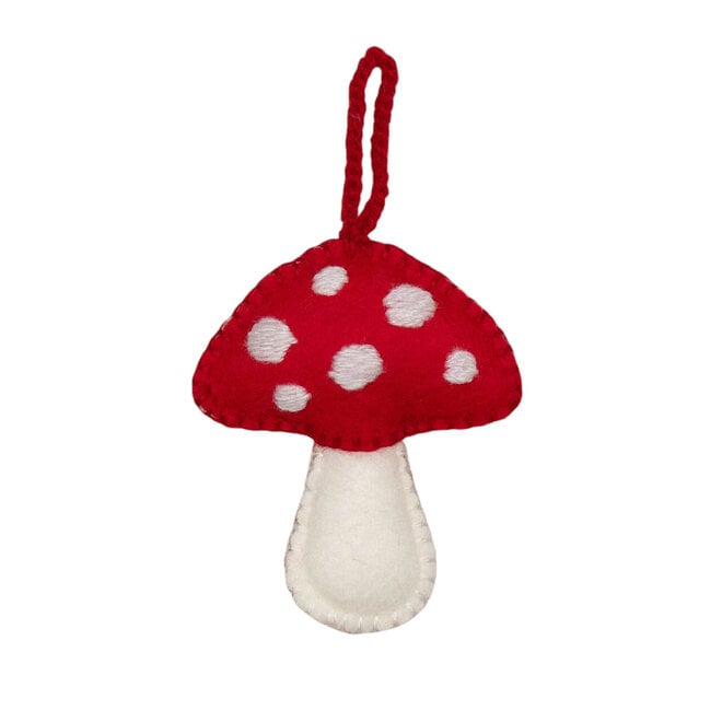 Ornament Hand Embroidered Mushroom