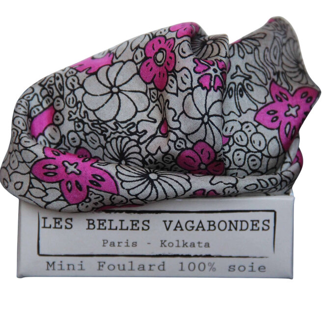 Mini Silk Scarf Summer Fuchsia