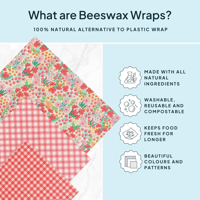 Wrap Beeswax Variety Pink Set of 3