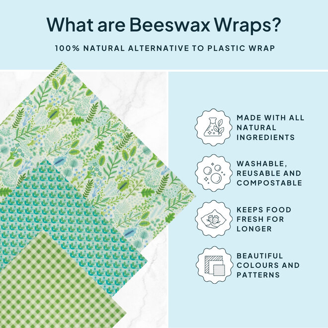 Wrap Beeswax Variety Green Set of 3
