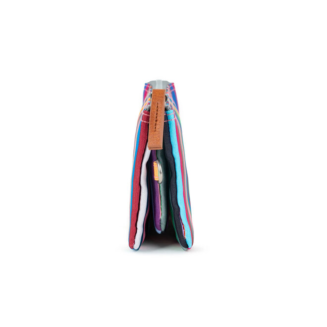 Zip Pouch Carnaby Multi Stripe Medium with Wrist Strap