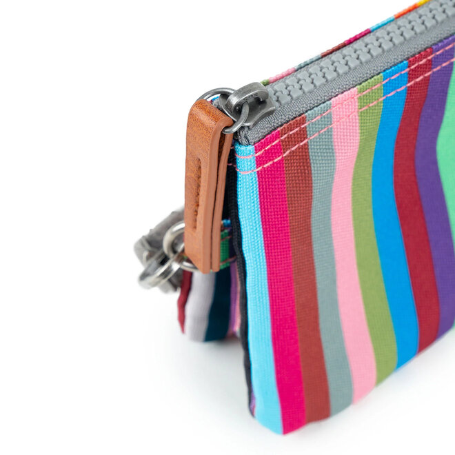 Zip Pouch Carnaby Multi Stripe Medium with Wrist Strap