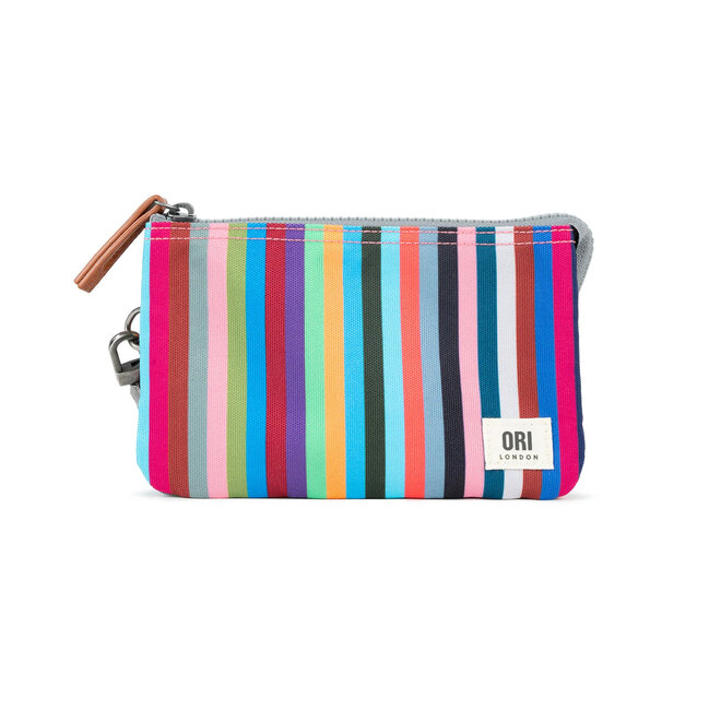Zip Pouch Carnaby Multi Stripe Medium with Wrist Strap