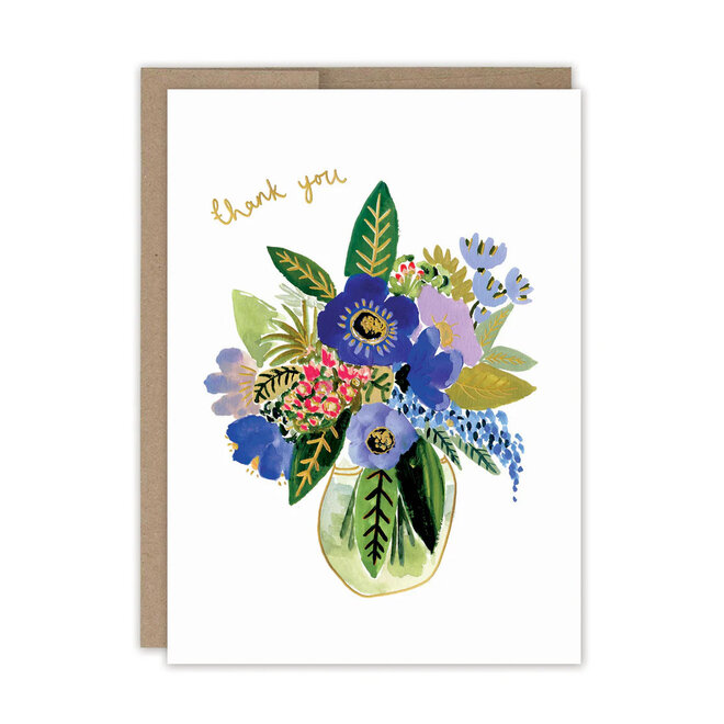 Card Vase of Flowers Thank You
