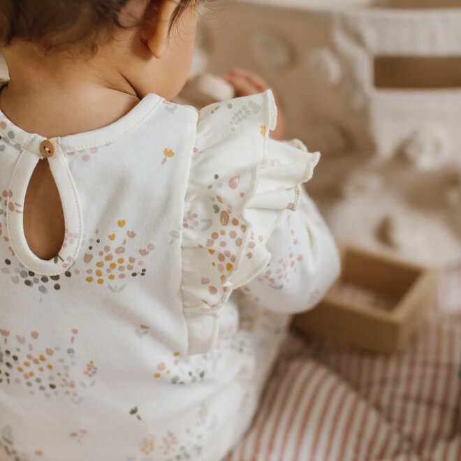 Organic Romper Flutter Flower Patch