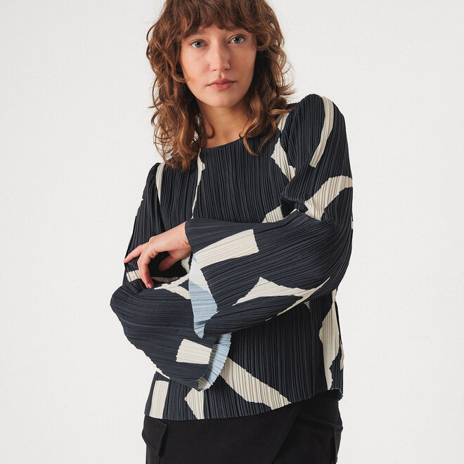 Shirt Elbira Black & Cream