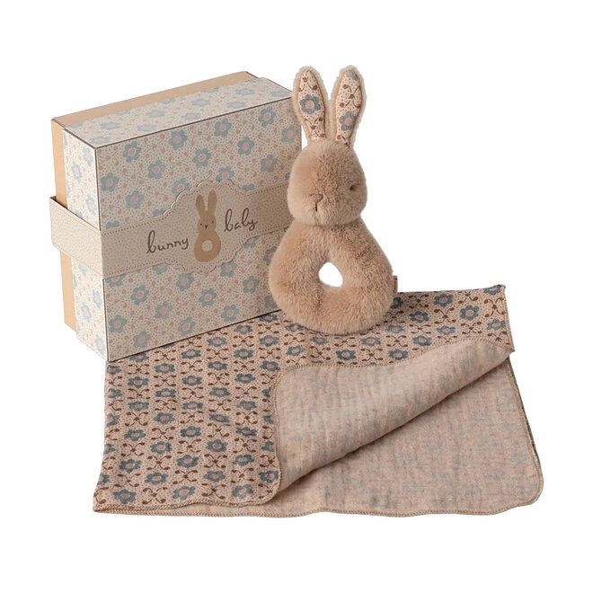 Rattle Rabbit Set Cream Peach
