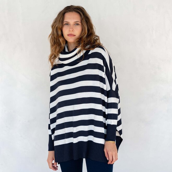 Sweater Catalina Turtleneck Navy Stripes