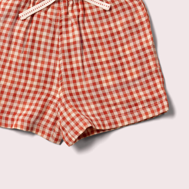 Shorts Little Red Check by The Sea