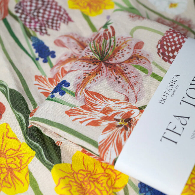 Linen Tea Towel Spring