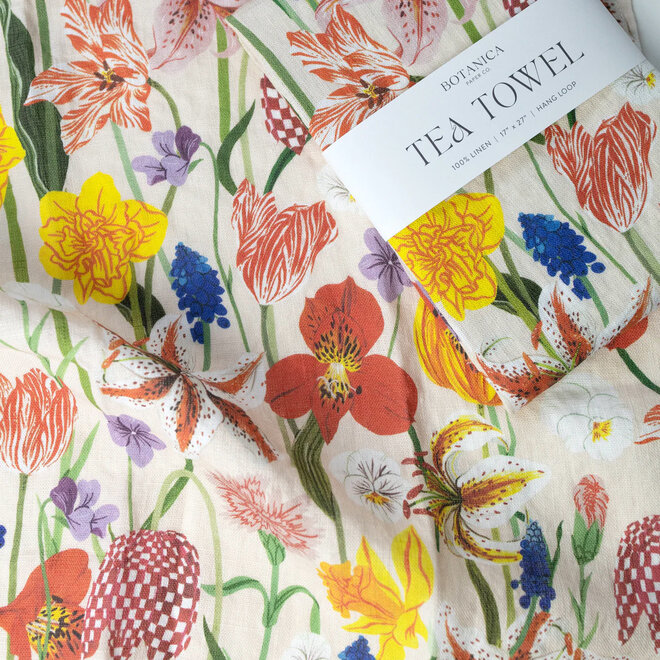 Linen Tea Towel Spring