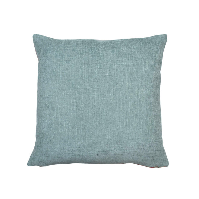 Pillow Woven Multicolor Orange 17 x 17in Back in Blue