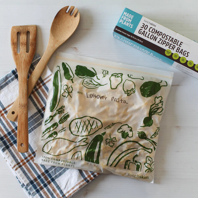 Ziptop Compostable Freezer-Safe Gallon Storage Bags 30ct