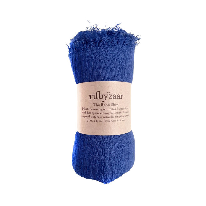 Boho Shawl and Scarf Royal Blue