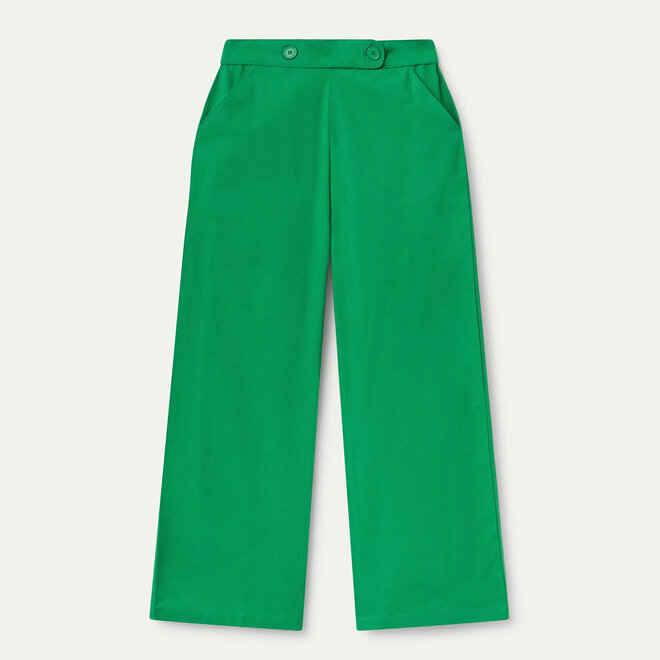 Trousers Straight Buttoned Green