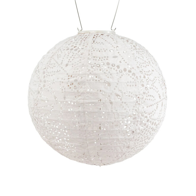 Solar Lantern Stella Monstera Porcelain 12"