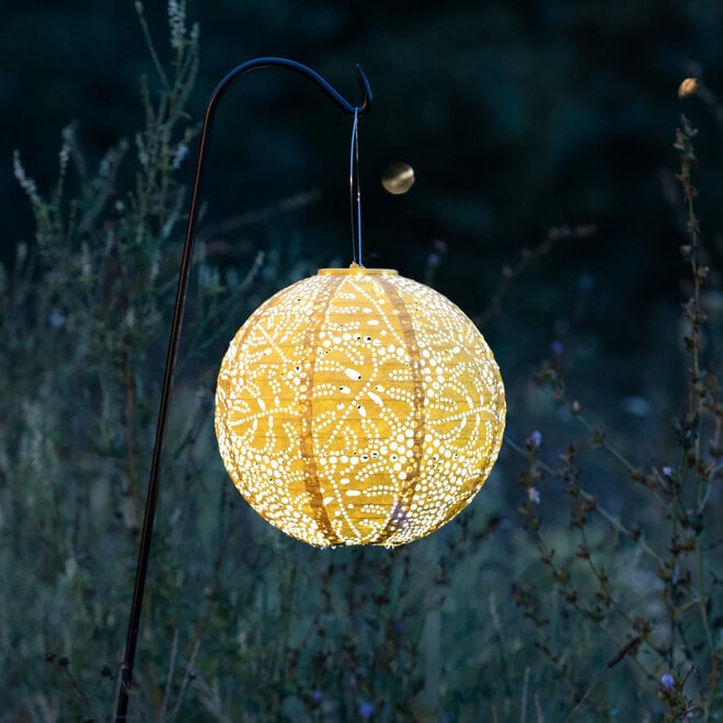 Solar Lantern Stella Monstera Marigold 12"