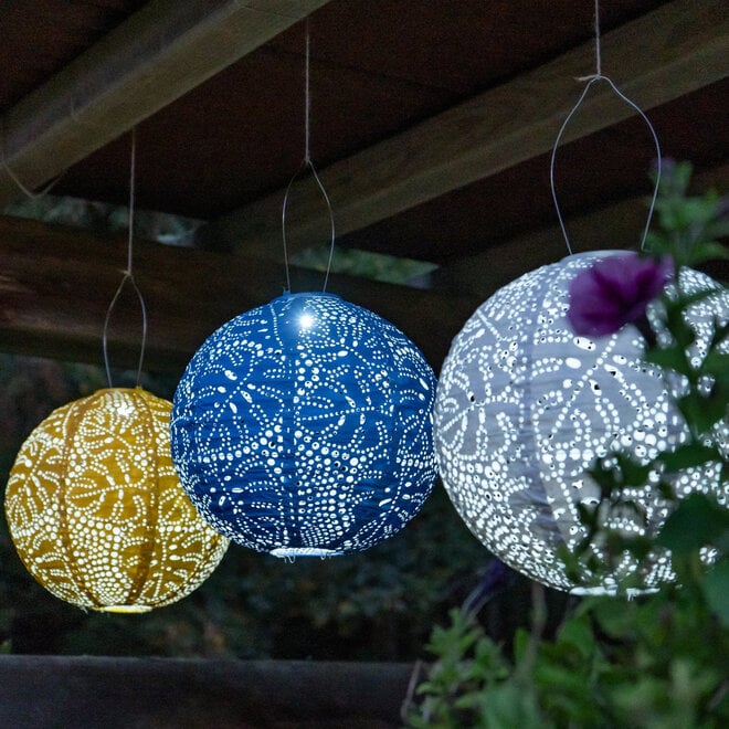 Solar Lantern Stella Monstera Marigold 12"