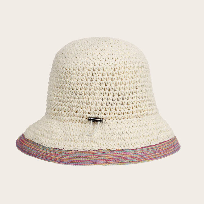Sun Hat Cloche with Contrast Trim
