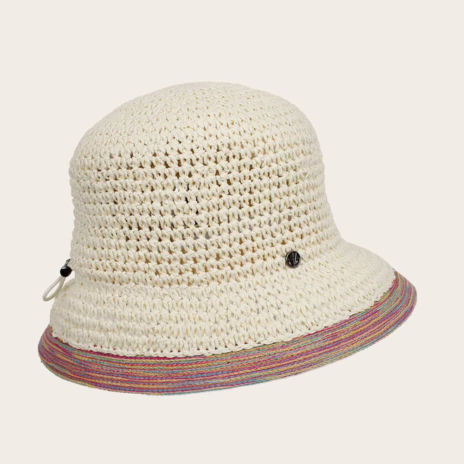 Sun Hat Cloche with Contrast Trim