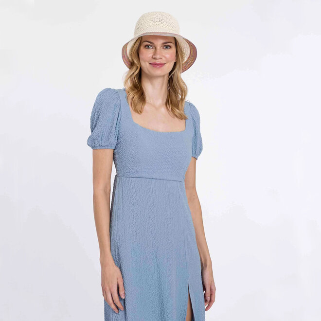 Sun Hat Cloche with Contrast Trim