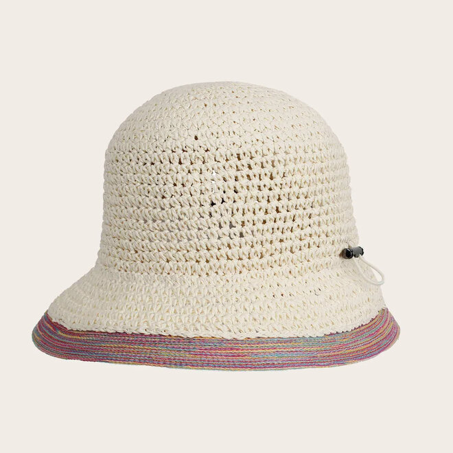 Sun Hat Cloche with Contrast Trim