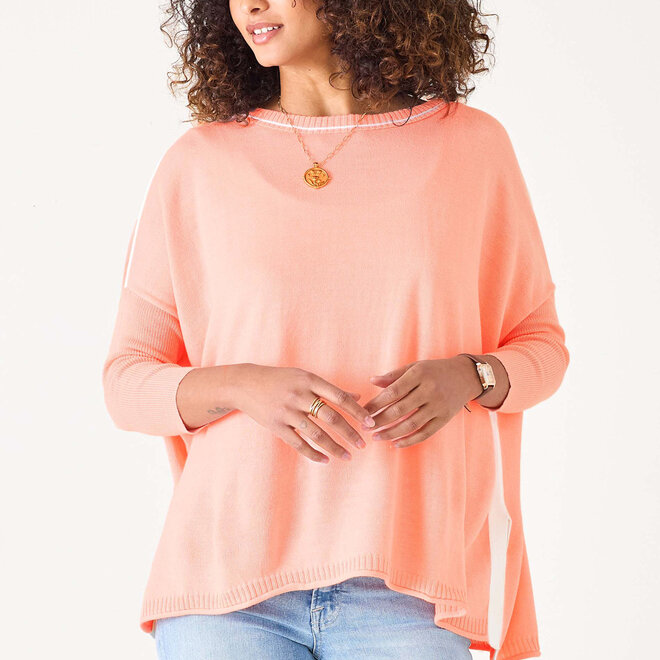 Sweater Catalina Crewneck Contrast Peach & White
