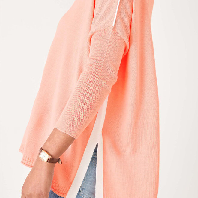 Sweater Catalina Crewneck Contrast Peach & White