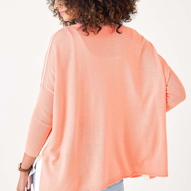 Sweater Catalina Crewneck Contrast Peach & White