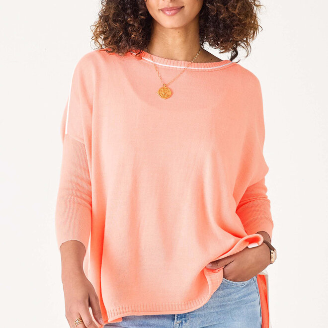 Sweater Catalina Crewneck Contrast Peach & White