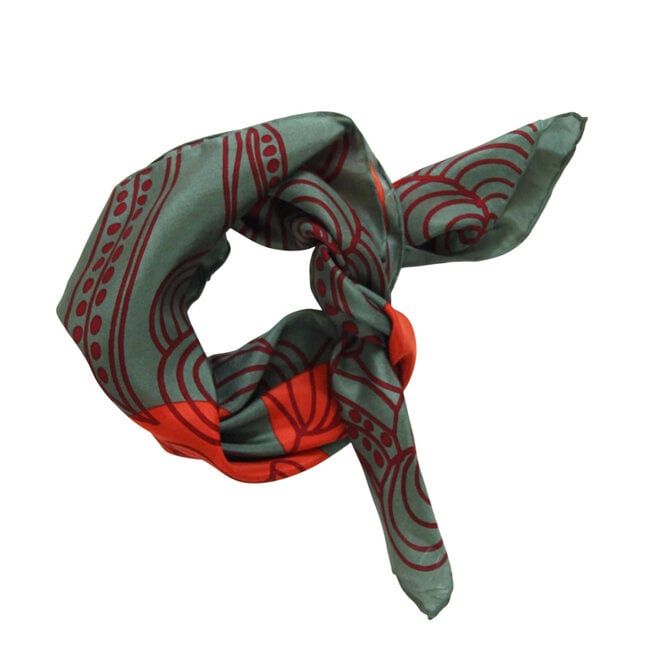 Mini Silk Scarf Mandalay Khaki