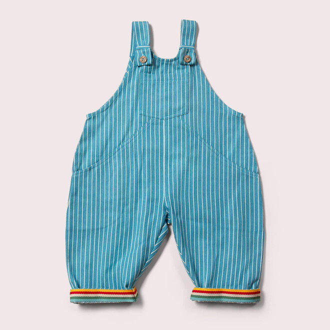 Roll Up Dungarees Striped Horizon Blue
