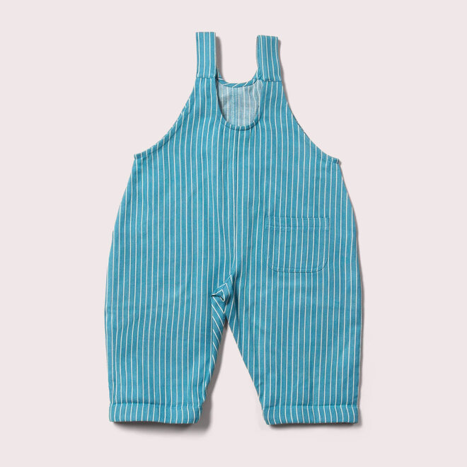 Roll Up Dungarees Striped Horizon Blue