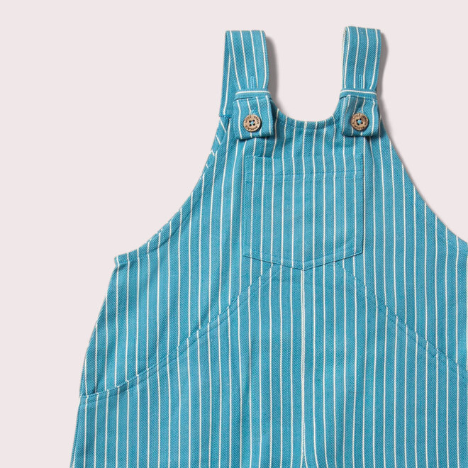 Roll Up Dungarees Striped Horizon Blue