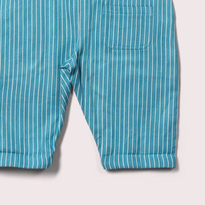 Roll Up Dungarees Striped Horizon Blue