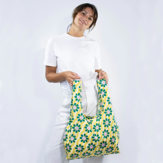 Reusable Bag Wavy Daisy Print M
