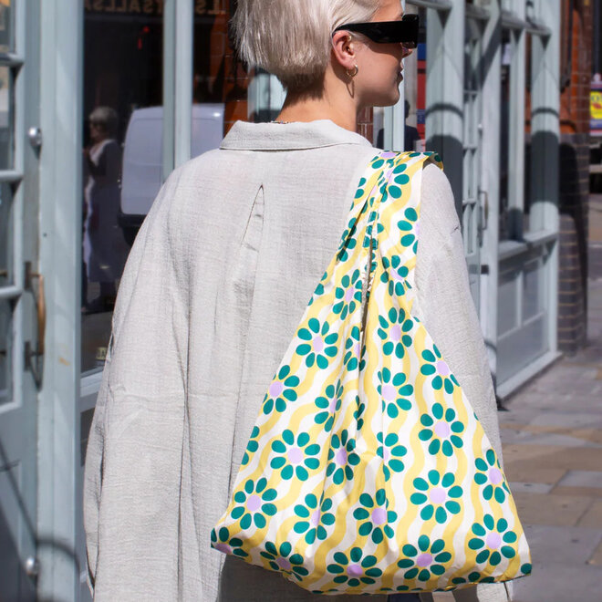 Reusable Bag Wavy Daisy Print M