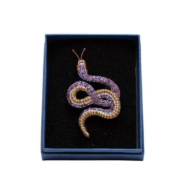 Brooch Pin Amethyst Snake