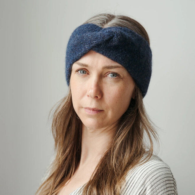 Headband Twisted Baby Alpaca Denim